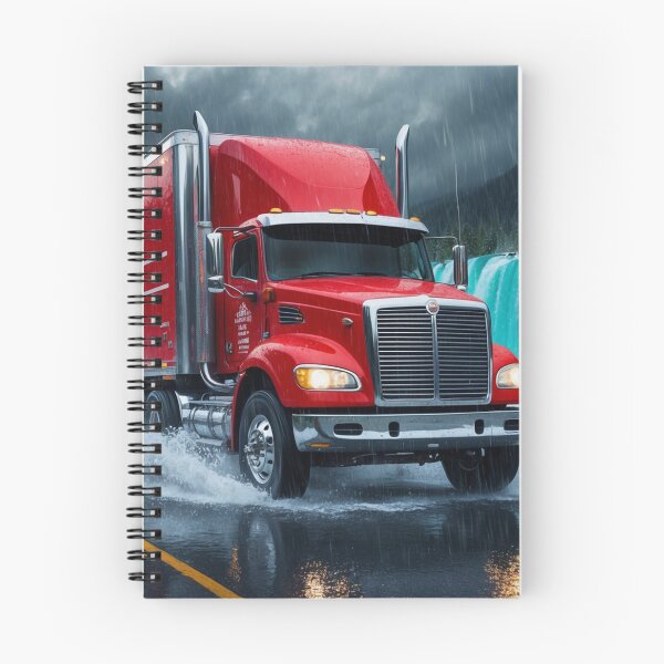 Item preview, Red Cargo Truck on Winter Highway designed and sold by Skye Ryan-Evans.
