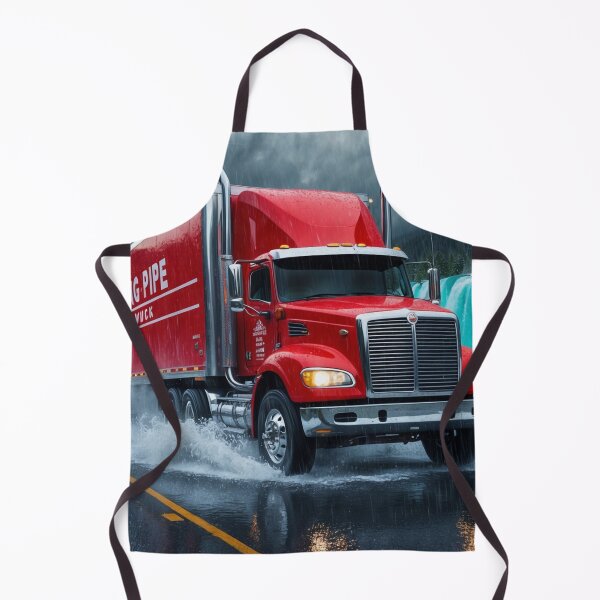 Item preview, Red Cargo Truck on Winter Highway designed and sold by Skye Ryan-Evans.