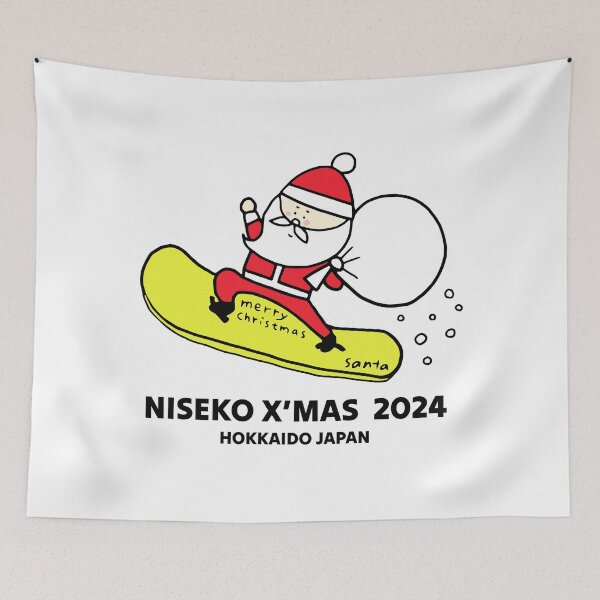 Item preview, X'mas Niseko Santa 2024 ニセコ Snowboarding Decal 01 | Japan Hokkaido Christmas | Japow Powder Snow designed and sold by PawaPotto.