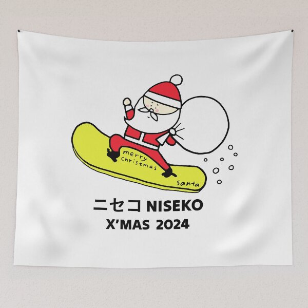 Item preview, X'mas Niseko Santa 2024 ニセコ Snowboarding Decal 02 | Japan Hokkaido Christmas | Japow Powder Snow designed and sold by PawaPotto.