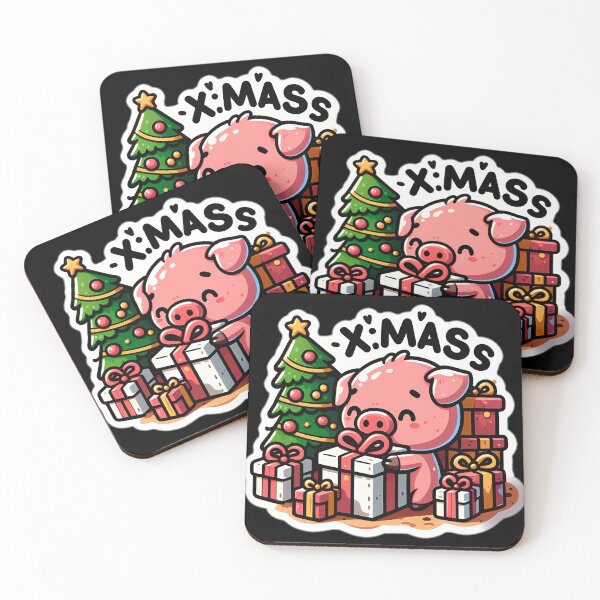 Item preview, Pig Xmas Merry Christmas with animals designed and sold by DLChristmasgift.