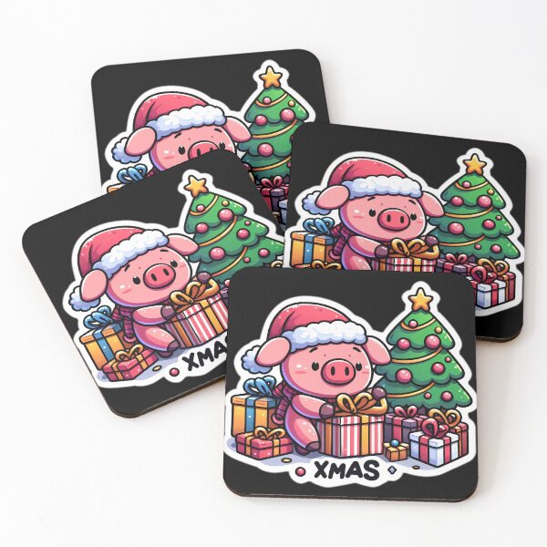 Item preview, Pig Xmas Merry Christmas with animals 02 designed and sold by DLChristmasgift.