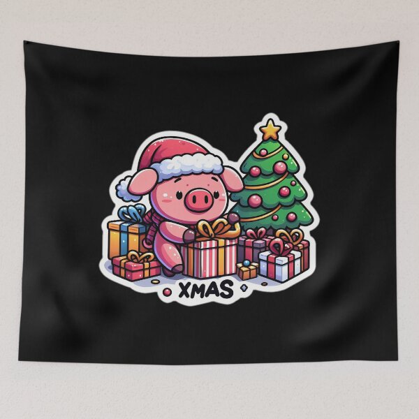 Item preview, Pig Xmas Merry Christmas with animals 02 designed and sold by DLChristmasgift.