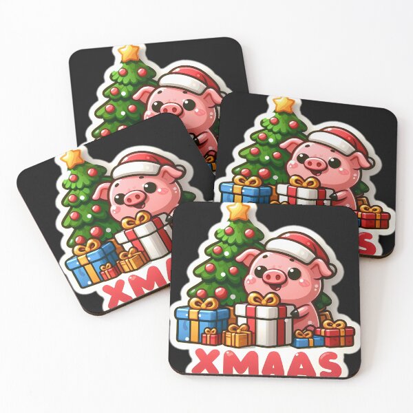 Item preview, Pig Xmas Merry Christmas with animals 03 designed and sold by DLChristmasgift.