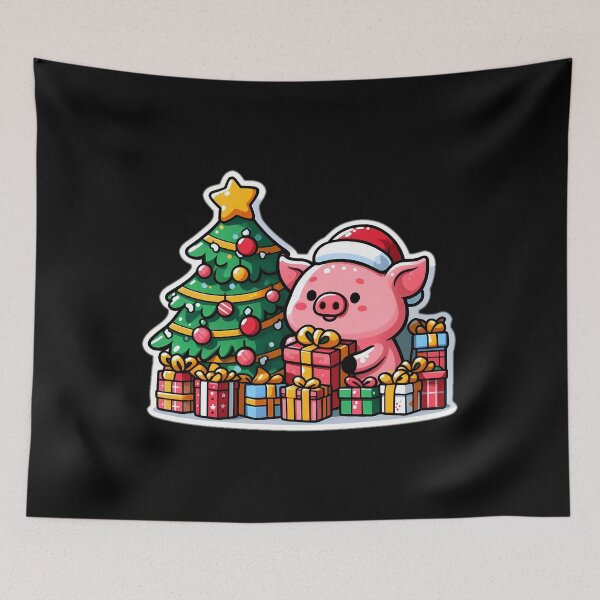 Item preview, Pig Xmas Merry Christmas with animals 04 designed and sold by DLChristmasgift.
