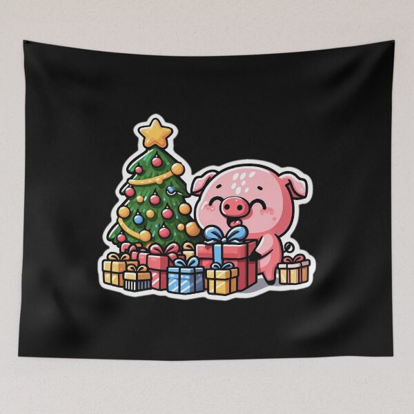 Item preview, Pig Xmas Merry Christmas with animals 05 designed and sold by DLChristmasgift.