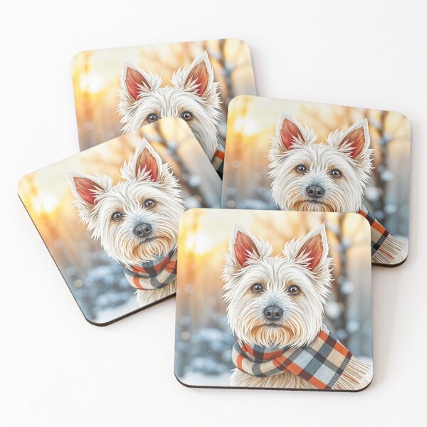 Item preview, Wrapped-up Winter Westie designed and sold by Fauxie Dao Jia.