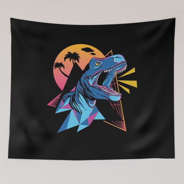 Item preview, Neon Tyrannosaurus with Retro Palms designed and sold by TurtleDojo.