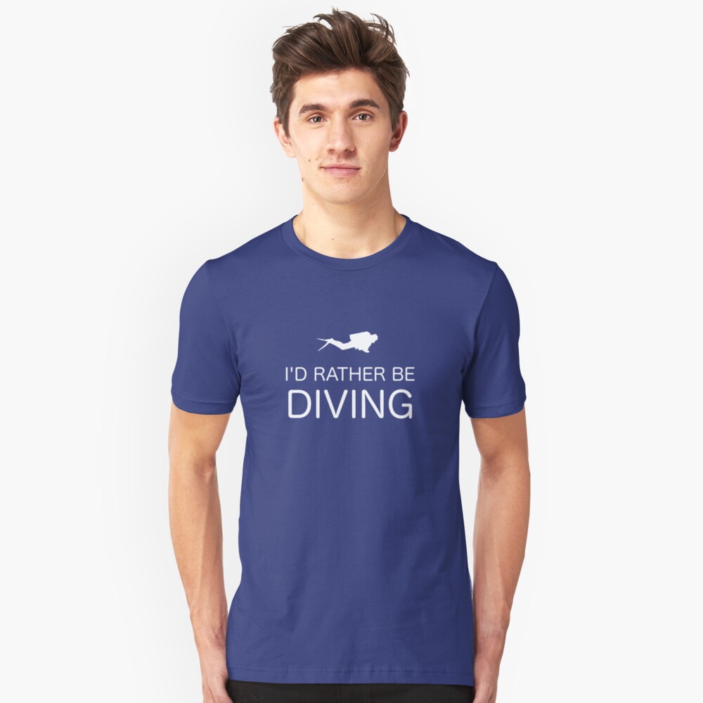 I'D RATHER BE DIVING Slim Fit T-Shirt