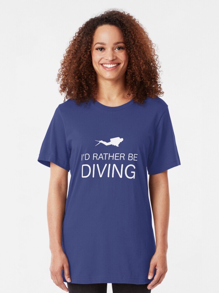 Alternate view of I'D RATHER BE DIVING Slim Fit T-Shirt