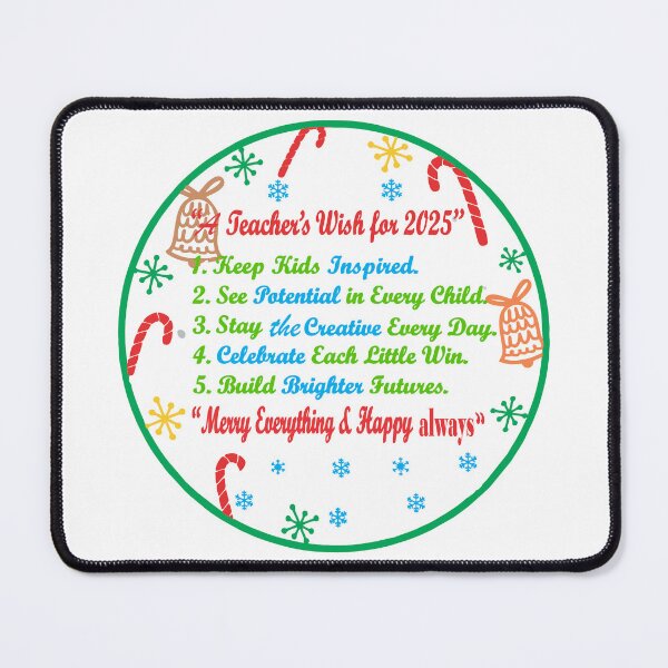 Item preview, A Teacher's Wish for 2025 - Merry Christmas & Happy New Year. designed and sold by Pansies1.