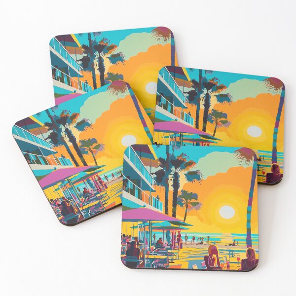 Item preview, Pop Art Beachfront Café at Sunset designed and sold by Moisky Art.