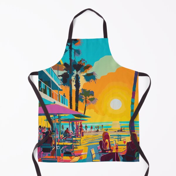 Item preview, Pop Art Beachfront Café at Sunset designed and sold by Moisky Art.