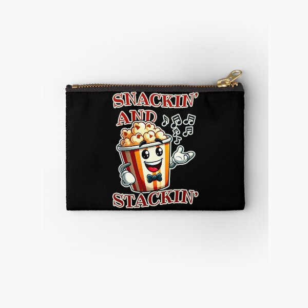 Item preview, Snackin’ And Stackin’ A Cheerful Popcorn Bucket With Music Notes On Black designed and sold by SplashTastic.