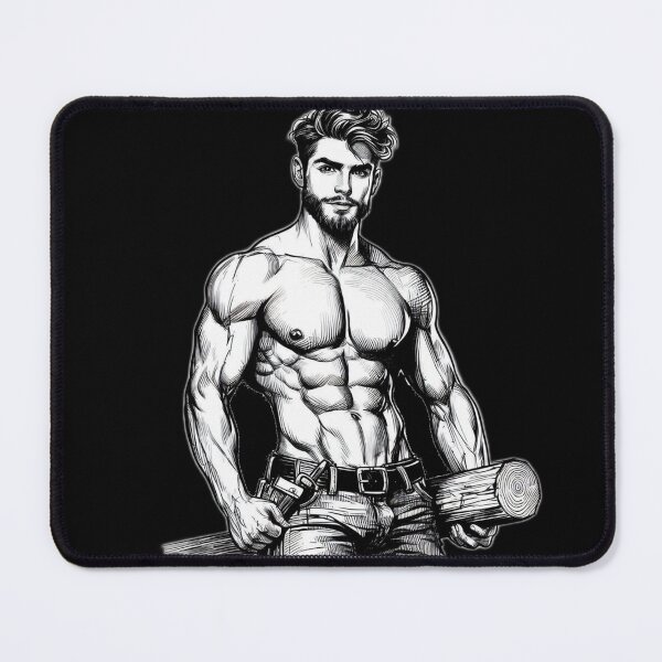 Item preview, Lumberjack Muscle Power LGBTQ Gay Pride Color-In Graphic Design designed and sold by ItsAKinkThing.