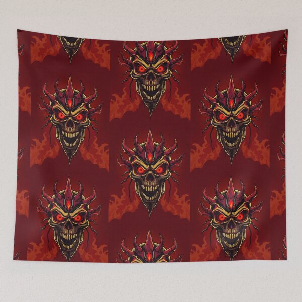 Item preview, Infernal Red Skull Demon Art designed and sold by hallwell.