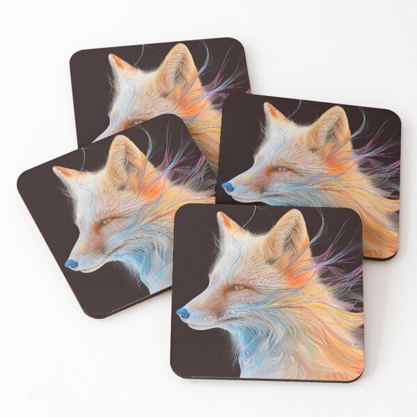 Artikelvorschau, Abstrakter bunter Polarfuchs, Fantasy Wildlife Art entworfen und verkauft von EmiBarDesign.
