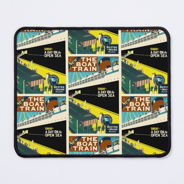 Item preview, Vintage Travel: Boston and Maine Railroad Boat Train Art Deco Poster designed and sold by Styled Vintage.