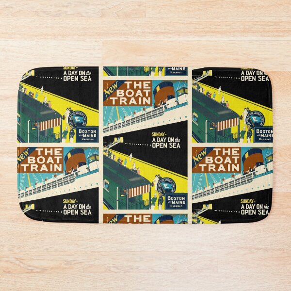 Item preview, Vintage Travel: Boston and Maine Railroad Boat Train Art Deco Poster designed and sold by Styled Vintage.