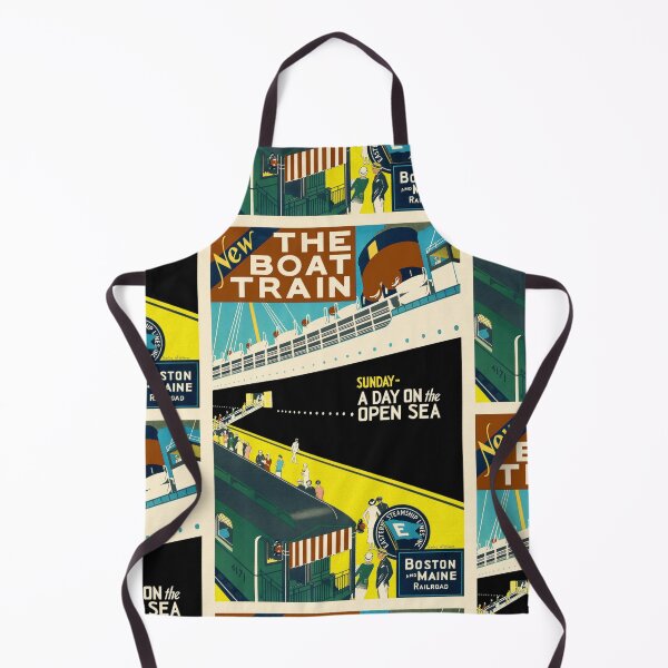 Item preview, Vintage Travel: Boston and Maine Railroad Boat Train Art Deco Poster designed and sold by Styled Vintage.