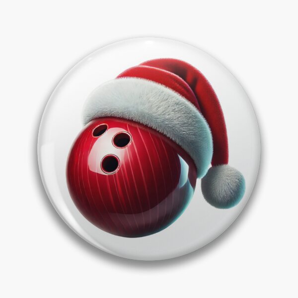 Item preview, Santa Strikes Bowling Ball Christmas Santa Claus Holiday Hat Lanes and Bells Festive Bowler designed and sold by Zestfull.