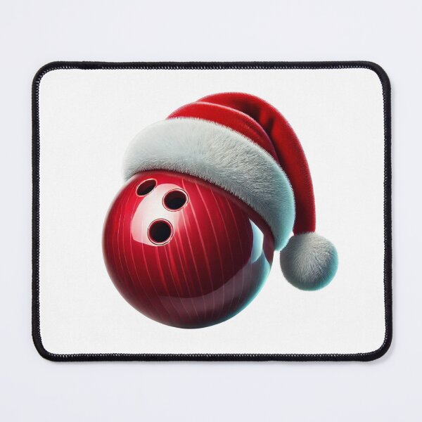 Item preview, Santa Strikes Bowling Ball Christmas Santa Claus Holiday Hat Lanes and Bells Festive Bowler designed and sold by Zestfull.