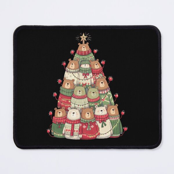 Item preview, Ugly Sweater Cute Cozy Winter Bear Christmas Tree  designed and sold by zenpatterns.