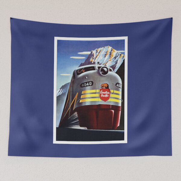 Item preview, Vintage Travel: Canadian Pacific Railway Mountain Art Deco Poster designed and sold by Styled Vintage.