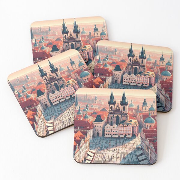 Item preview, Prague Old Town Square Minimalism Art Style designed and sold by artofuniverse.