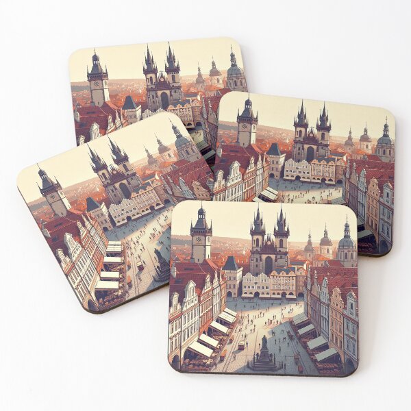 Item preview, Prague Old Town Square Minimalism Art Style designed and sold by artofuniverse.
