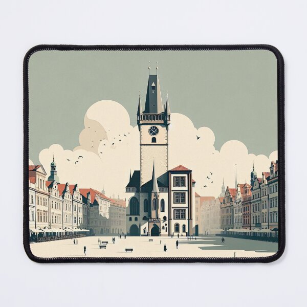 Item preview, Prague Old Town Square Minimalism Art Style designed and sold by artofuniverse.