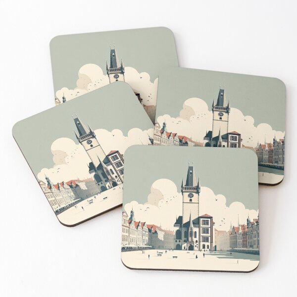 Item preview, Prague Old Town Square Minimalism Art Style designed and sold by artofuniverse.