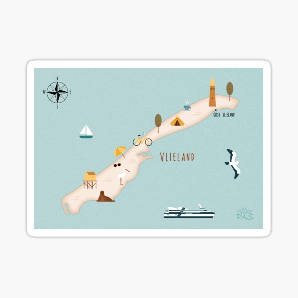 Item preview, Illustrated map of Vlieland designed and sold by ymkesinfogr.
