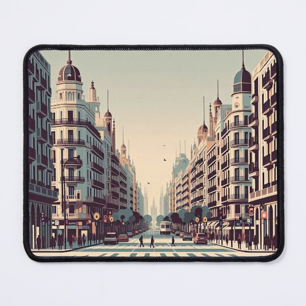 Item preview, La Rambla Street, Barcelona Minimalism Art Style designed and sold by artofuniverse.