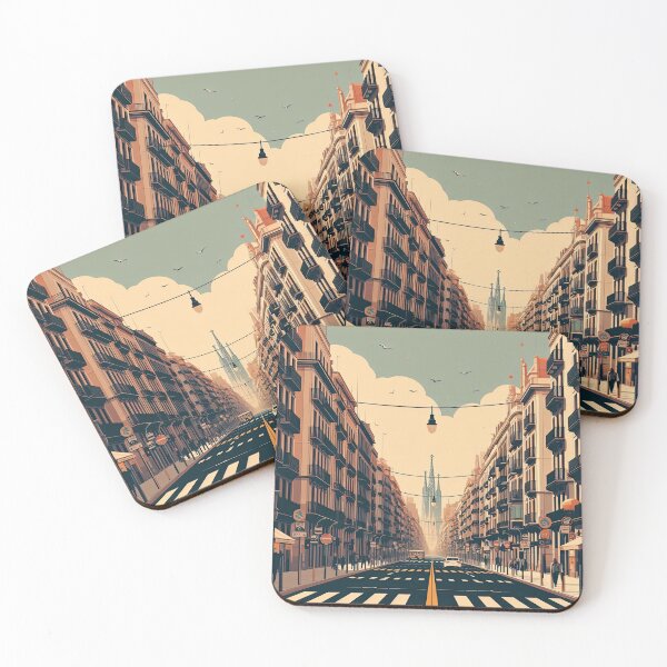 Item preview, La Rambla Street, Barcelona Minimalism Art Style designed and sold by artofuniverse.