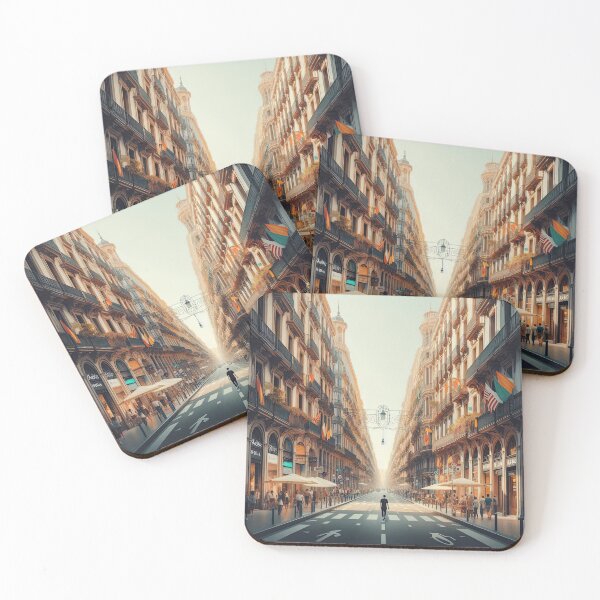Item preview, La Rambla Street, Barcelona Minimalism Art Style designed and sold by artofuniverse.