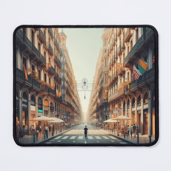 Item preview, La Rambla Street, Barcelona Minimalism Art Style designed and sold by artofuniverse.