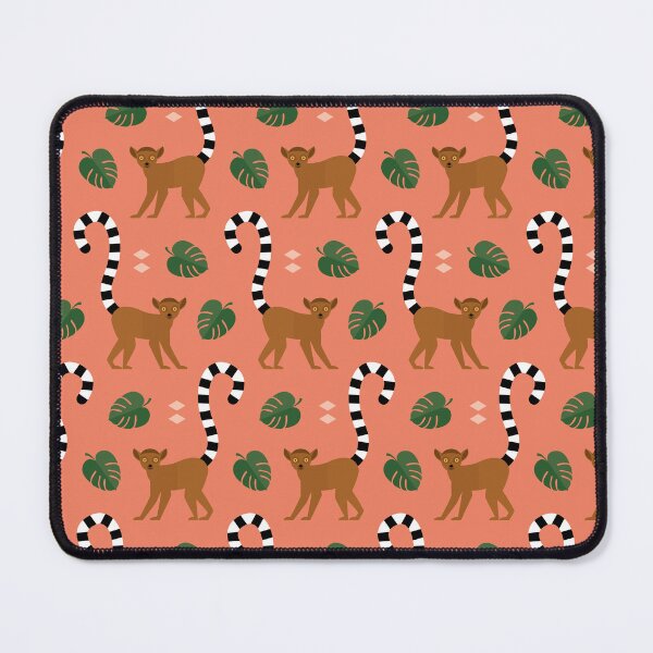 Item preview, Ringtailed lemurs on orange designed and sold by reneesillus.