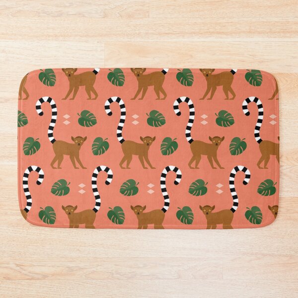 Item preview, Ringtailed lemurs on orange designed and sold by reneesillus.