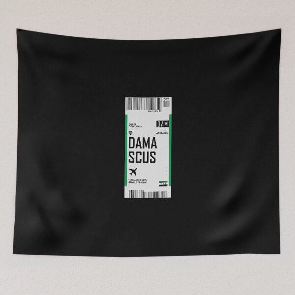 Item preview, Syria Boarding Pass Damascus Sticker designed and sold by TulipaGraphics.