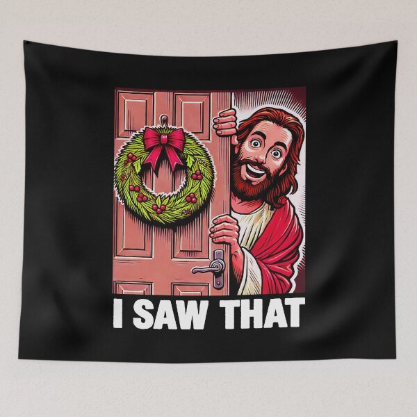 Item preview, I Saw That Jesus Christ Christmas Wreath designed and sold by plushism.