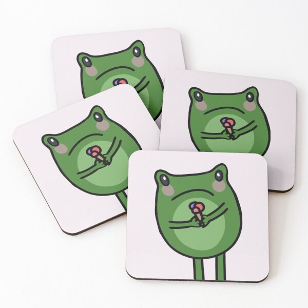 Item preview, Cute sad frog eating an ice cream  designed and sold by PrettyPinkyLady.