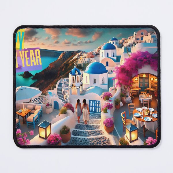 Item preview, New Year at Santorini Village with Sunset Views designed and sold by Koalangel.