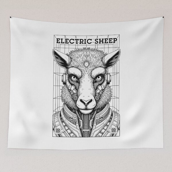 Item preview, Electric Sheep Cyberpunk Android Robot Science Fiction Gamer designed and sold by GrandeDuc.