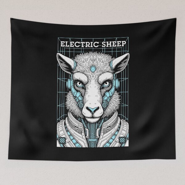 Item preview, Electric Sheep Cyberpunk Android Robot Science Fiction Gamer designed and sold by GrandeDuc.