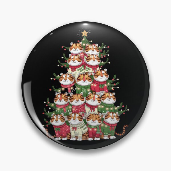 Item preview, Ugly Sweater Cute Cozy Winter Bengal Tiger Christmas Tree  designed and sold by zenpatterns.