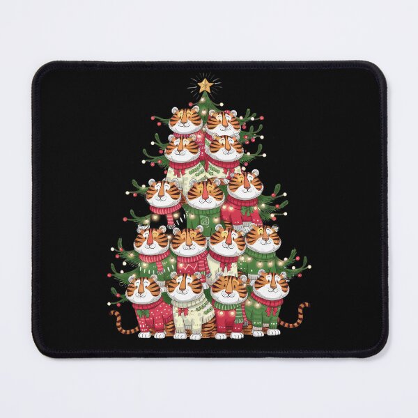 Item preview, Ugly Sweater Cute Cozy Winter Bengal Tiger Christmas Tree designed and sold by zenpatterns.