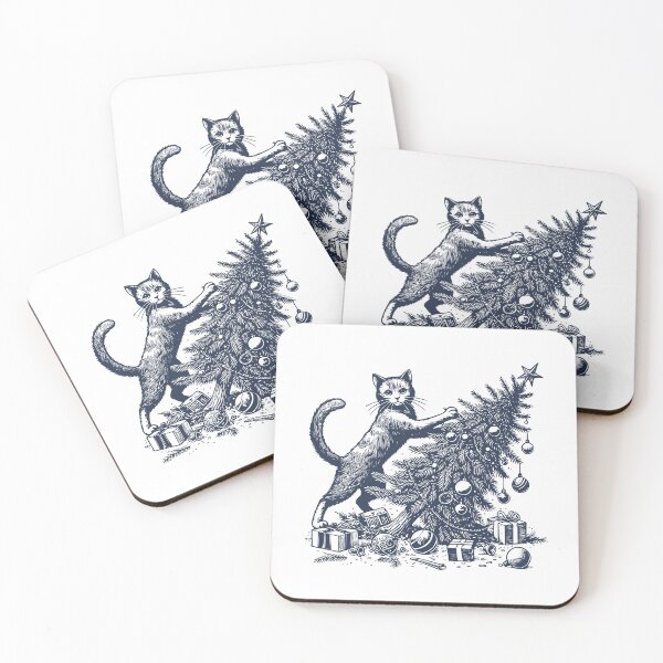 Item preview, Funny Cat Christmas Retro Style designed and sold by LuminOrb.