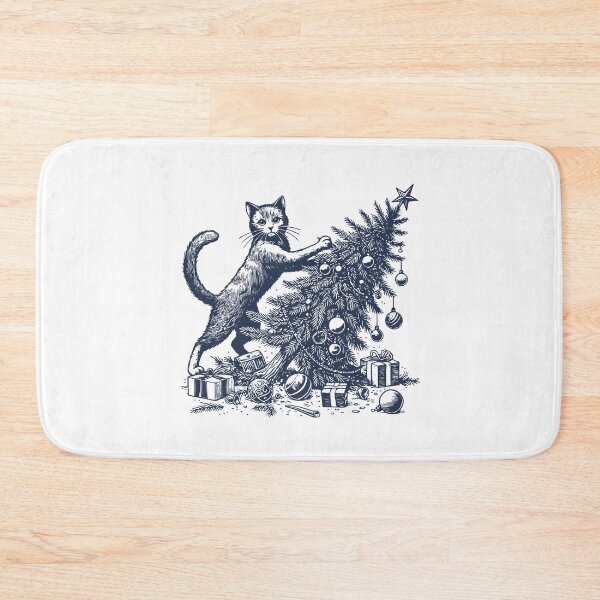 Item preview, Funny Cat Christmas Retro Style designed and sold by LuminOrb.