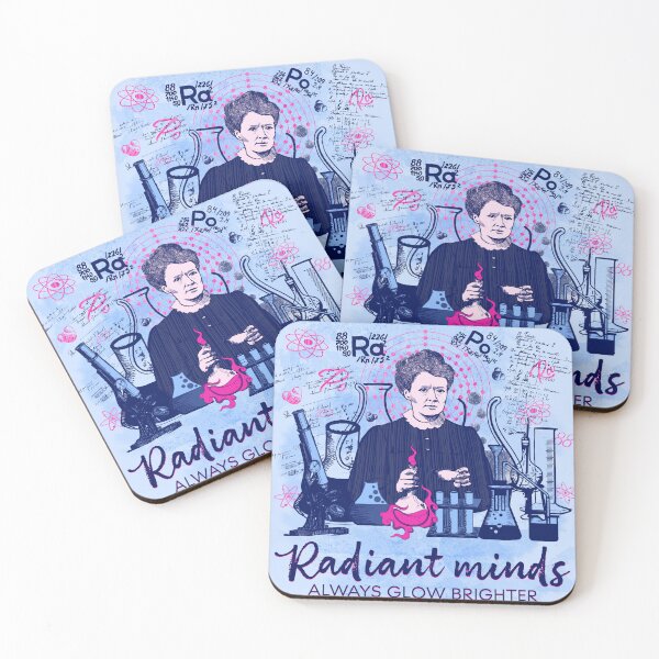 Item preview, Maria Skłodowska-Curie in blue and pink; Radiant minds designed and sold by Drawmecute.